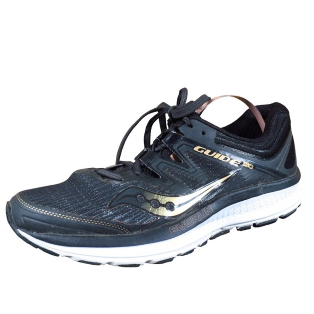 Saucony Guide ISO Womens Running Shoe Size‎ 6.5 Black Gold Mesh Support
